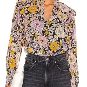 BB DAKOTA STEVE MADDEN BLACK FLORAL WOMEN’S BLOUSE